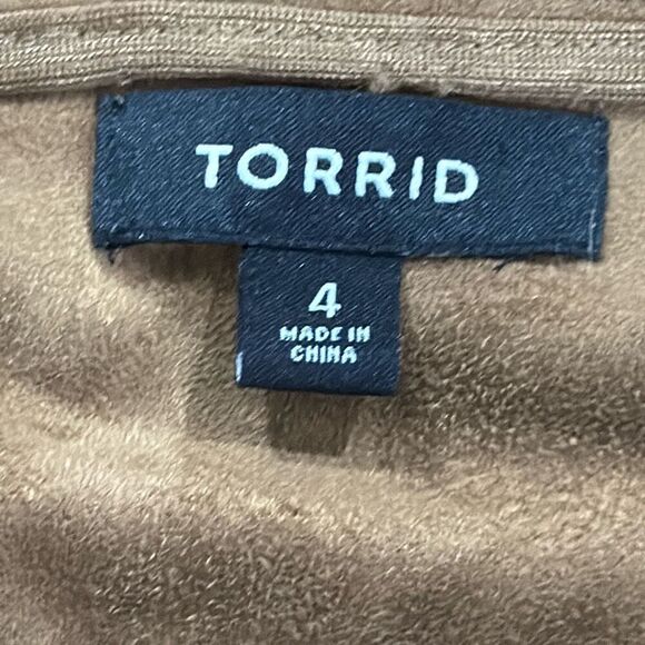 Torrid faux suede drape from cardigan - Picture 3 of 4